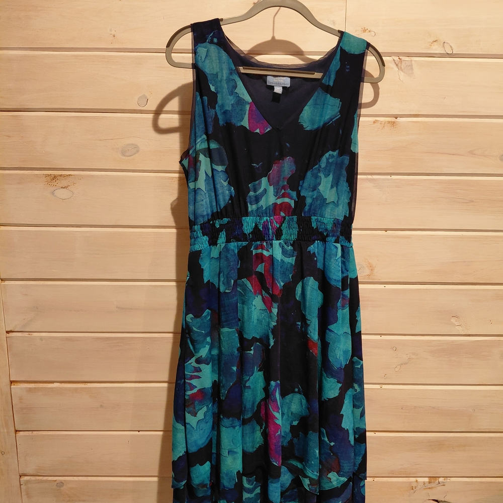 Simply Vera Vera Wang Blue and Green Maxi Dress